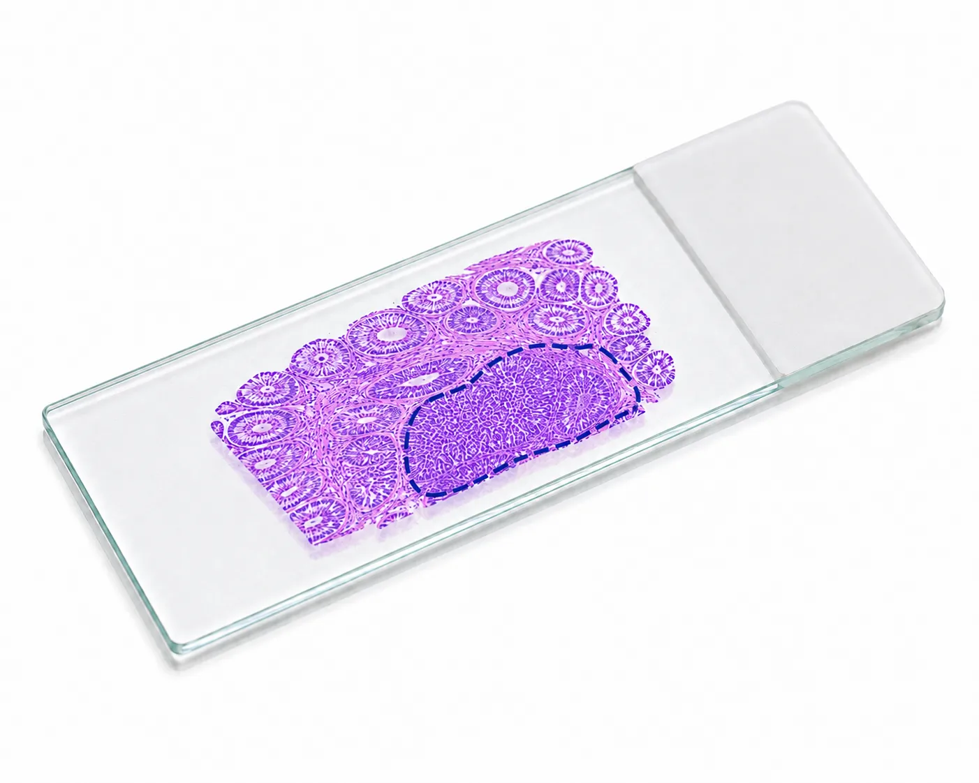 An H&E section with the tumor region outlined